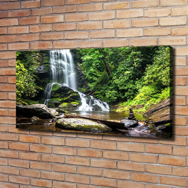 Canvas schilderij Waterval in het bos