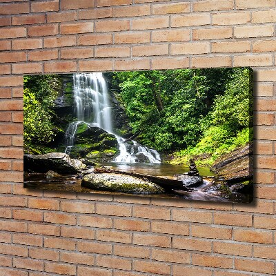 Canvas schilderij Waterval in het bos