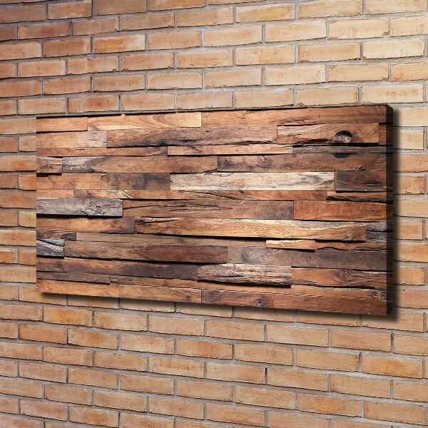 Foto canvas Houten muur