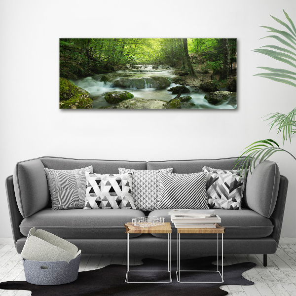 Foto canvas Waterval in het bos