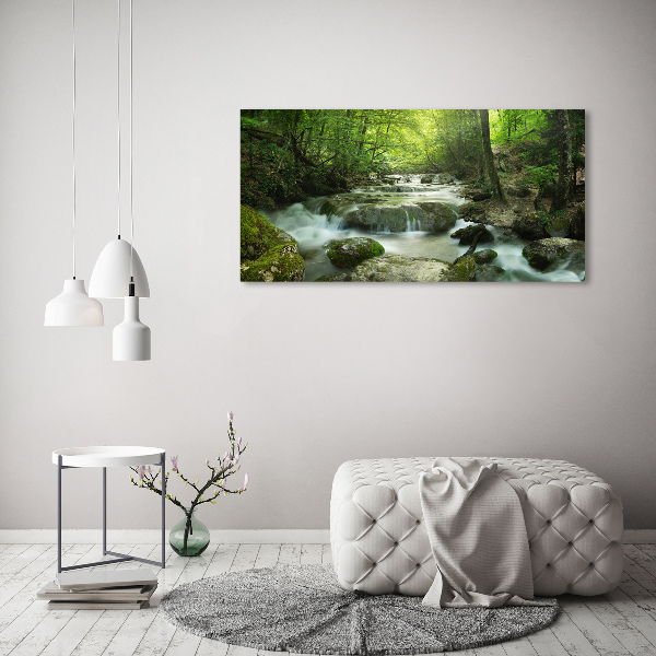 Foto canvas Waterval in het bos
