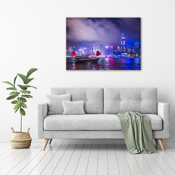 Foto op canvas Hong Kong 's nachts