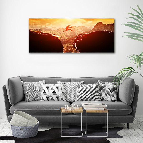 Canvas foto Spring over de afgrond