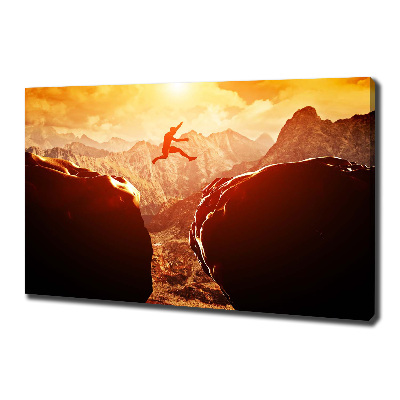 Canvas foto Spring over de afgrond