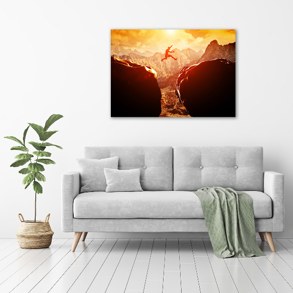 Canvas foto Spring over de afgrond