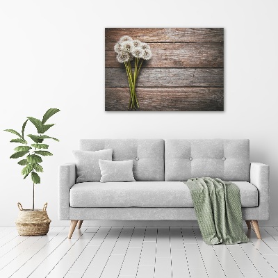 Foto obraz na płótnie Dmuchawce drewno