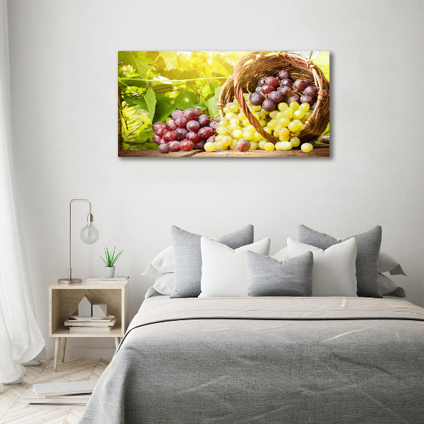 Canvas foto Druiven in een mand