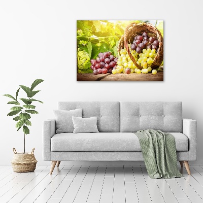 Canvas foto Druiven in een mand
