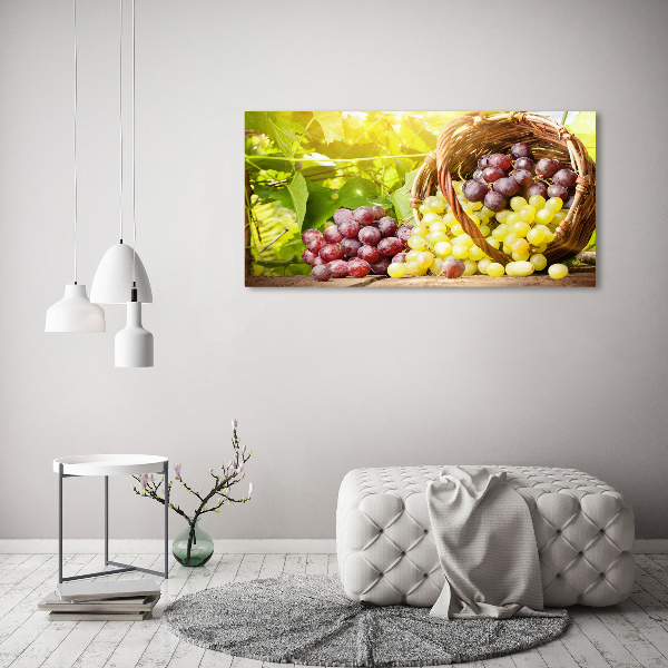 Canvas foto Druiven in een mand