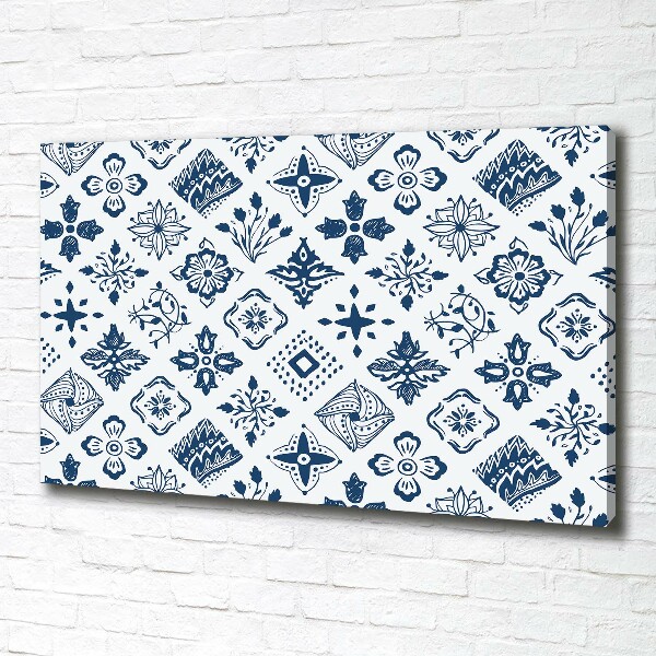 Foto canvas Bloemenpatroon