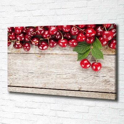 Foto canvas Kersen op hout