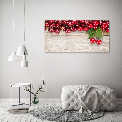 Foto canvas Kersen op hout