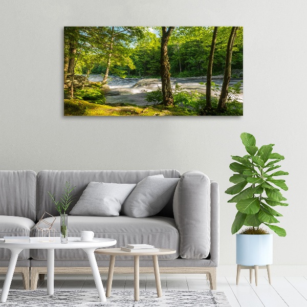 Canvas foto Rivier in het bos
