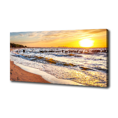 Schilderij op canvas Zonsondergangstrand