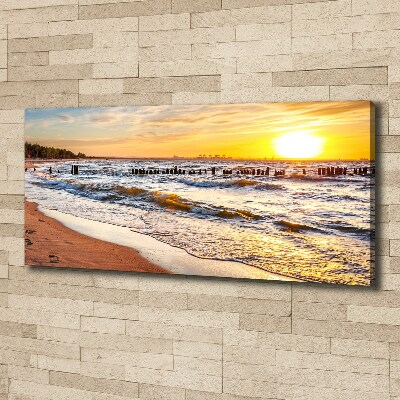 Schilderij op canvas Zonsondergangstrand