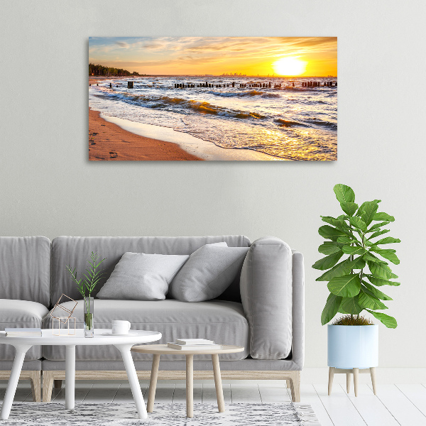 Schilderij op canvas Zonsondergangstrand