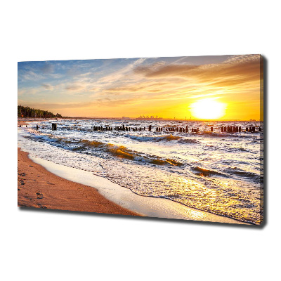 Schilderij op canvas Zonsondergangstrand