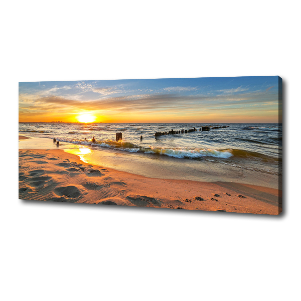 Foto canvas Zonsondergangstrand