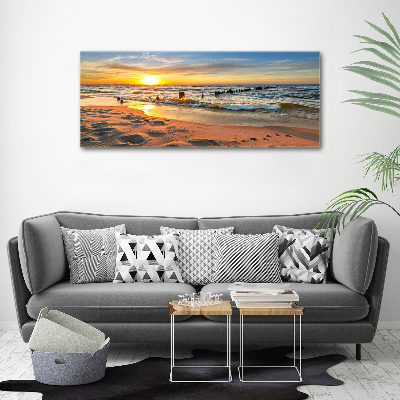 Foto canvas Zonsondergangstrand
