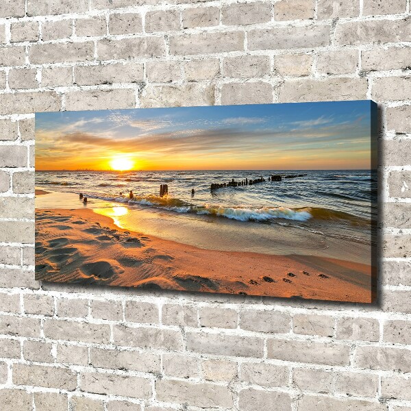 Foto canvas Zonsondergangstrand