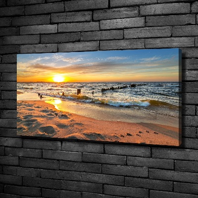 Foto canvas Zonsondergangstrand