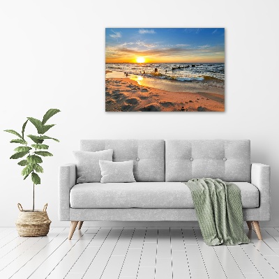 Foto canvas Zonsondergangstrand