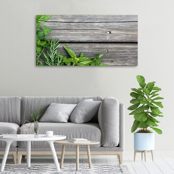 Schilderij op canvas Houten kruidenachtergrond