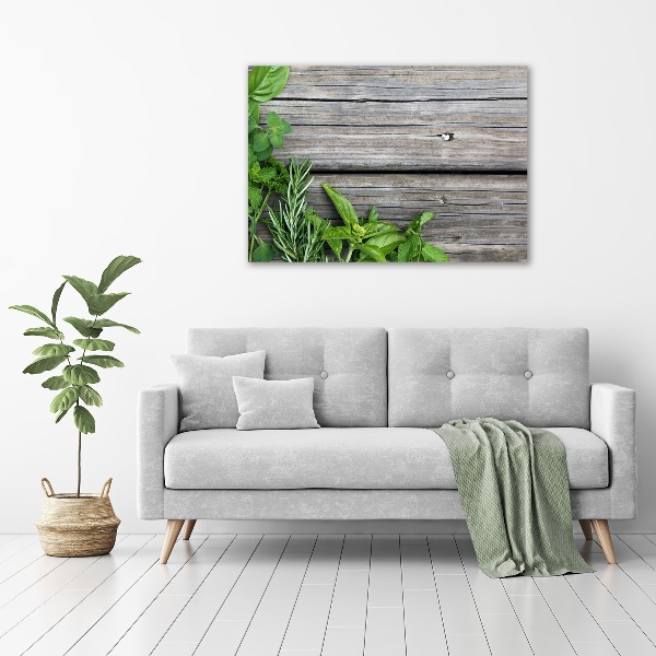 Schilderij op canvas Houten kruidenachtergrond