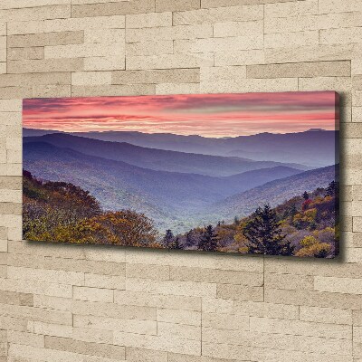 Foto obraz na płótnie Zachód słońca góry