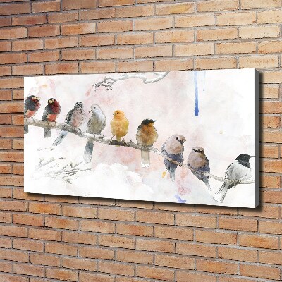 Canvas schilderij Vogels op een tak