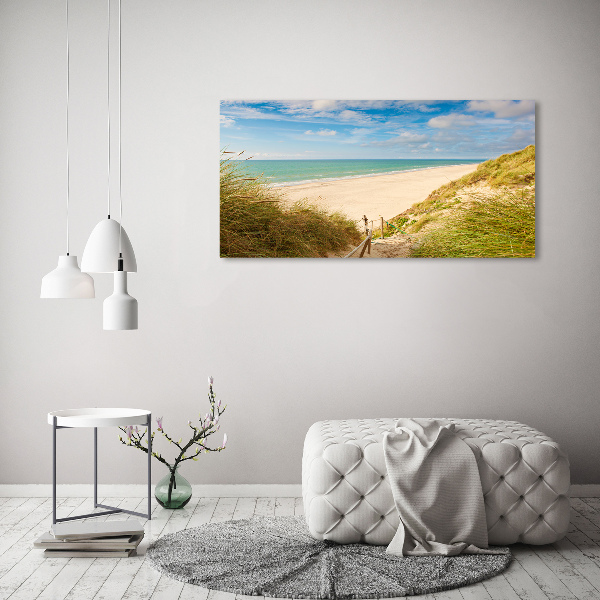 Canvas foto duinen aan zee