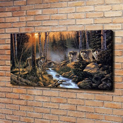 Foto obraz na płótnie Wataha wilków