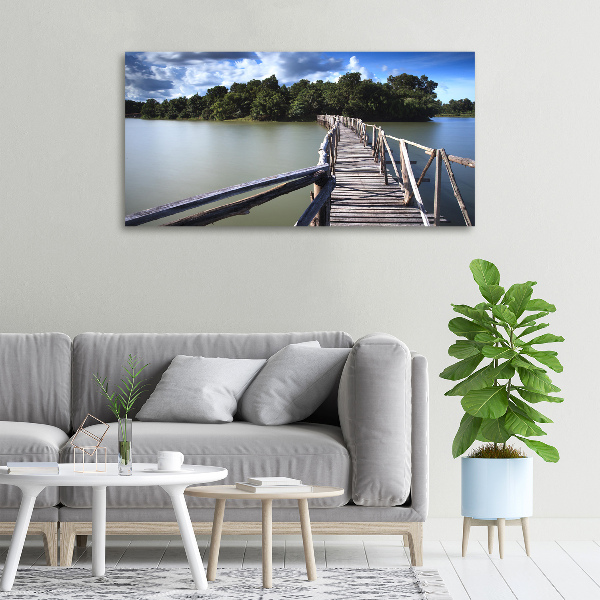 Foto op canvas Houten brug