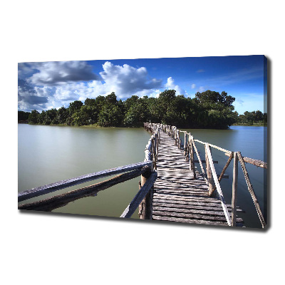 Foto op canvas Houten brug