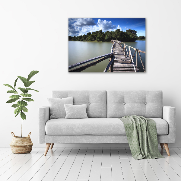 Foto op canvas Houten brug