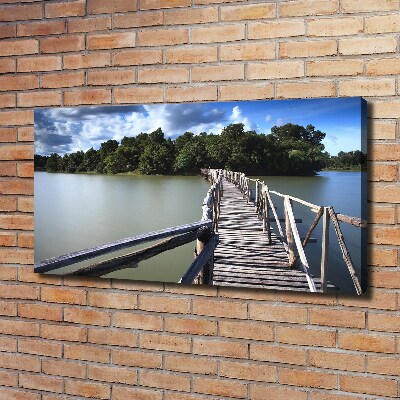 Foto op canvas Houten brug