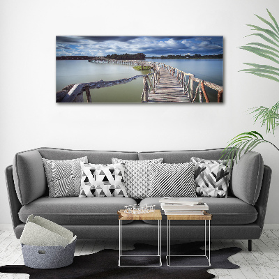 Canvas foto Houten brug