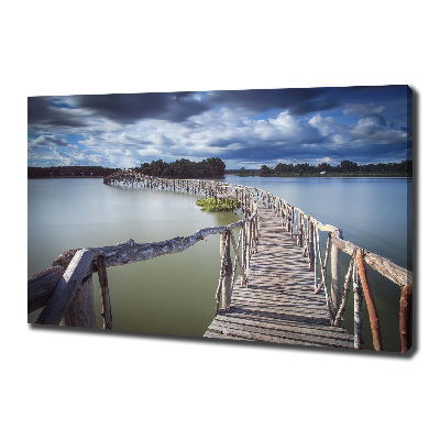 Canvas foto Houten brug