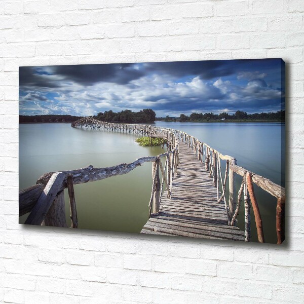 Canvas foto Houten brug