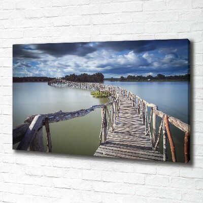 Canvas foto Houten brug