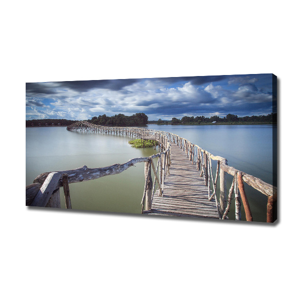 Canvas foto Houten brug
