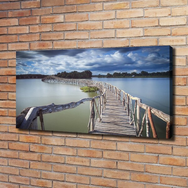 Canvas foto Houten brug