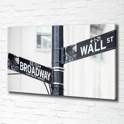 Schilderij op canvas Wall Street-bord
