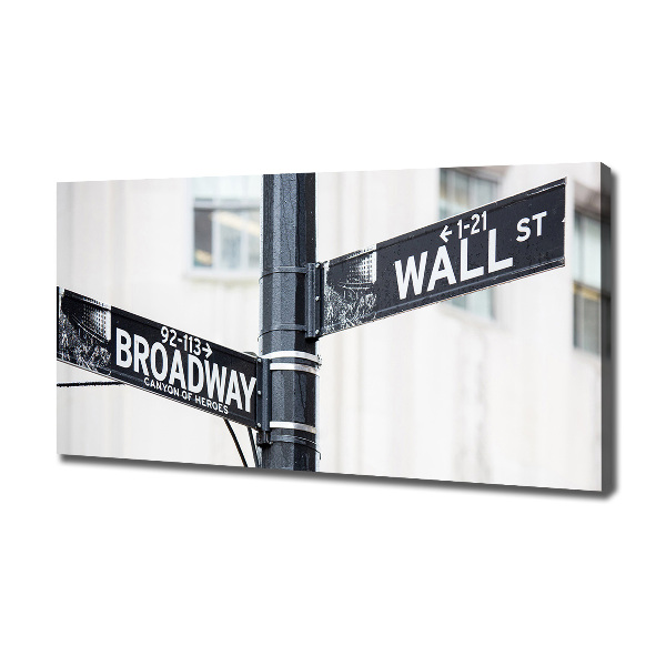 Schilderij op canvas Wall Street-bord