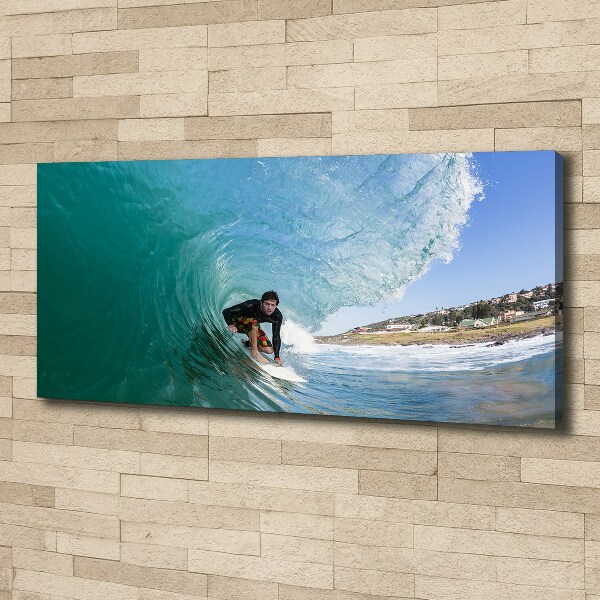 Foto op canvas Surfer op een golf
