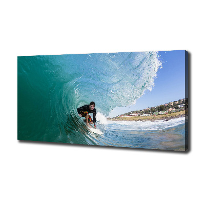 Foto op canvas Surfer op een golf