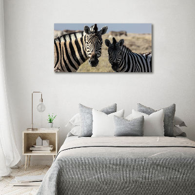 Canvas schilderij Twee zebra's