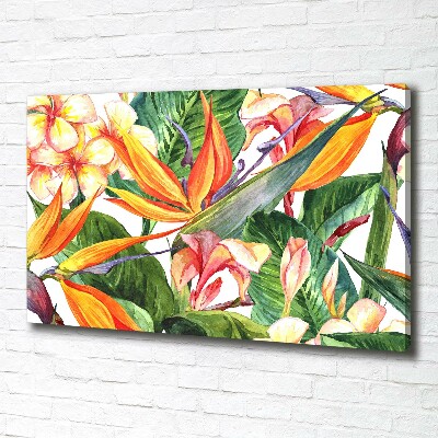 Canvas foto Tropische bloemen