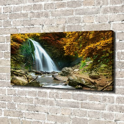 Canvas schilderij Waterval in het bos
