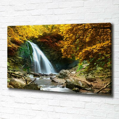 Canvas schilderij Waterval in het bos